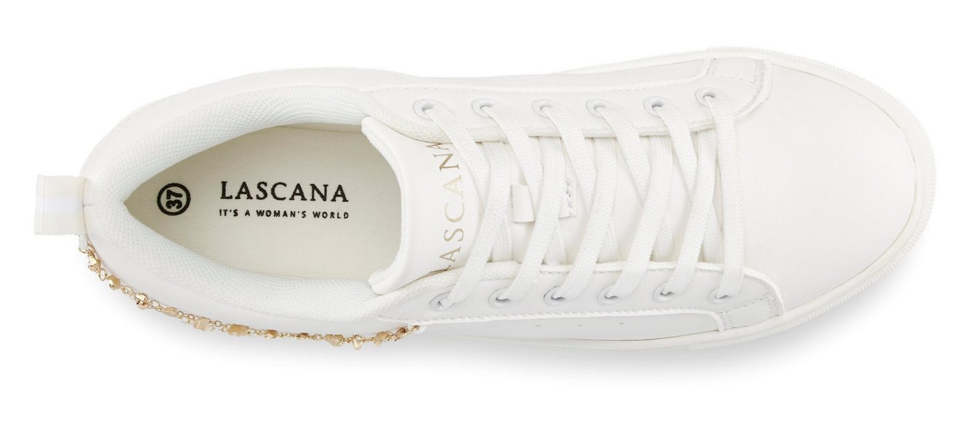 LASCANA Sneaker modisches Ketten-Element, Schnürhalbschuhe, Freizeitschuhe VEGAN – Bild 3 von 5