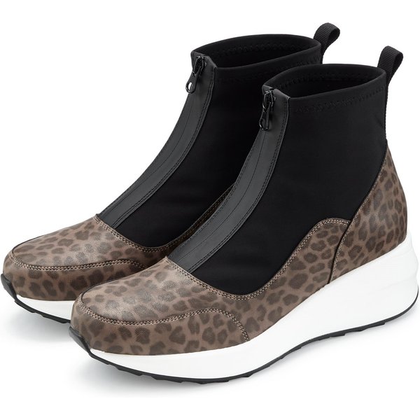 LASCANA Sneaker, Keilstiefelette, Freizeitschuh Stiefelette NEU mit innenliegendem Keilabsatz und Frontreißverschluss VEGAN