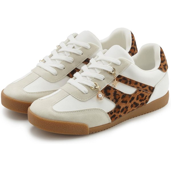 LASCANA Sneaker Schnürhalbschuh, Freizeitschuh mit abnehmbaren Schmucksteinen VEGAN
