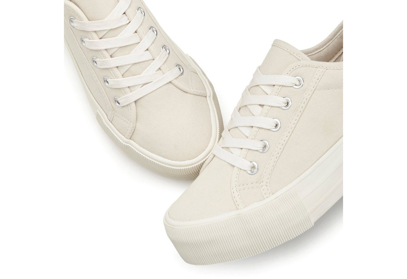 LASCANA Sneaker Schnürhalbschuh, Freizeitschuh aus Textil mit Plateausohle – Bild 4 von 5