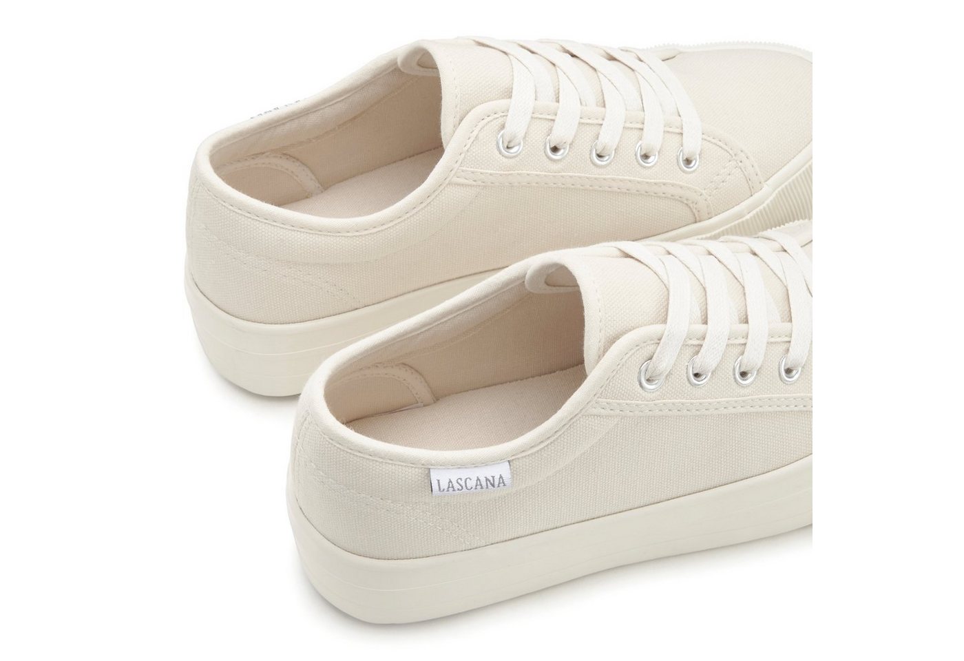 LASCANA Sneaker Schnürhalbschuh, Freizeitschuh aus Textil mit Plateausohle – Bild 5 von 5