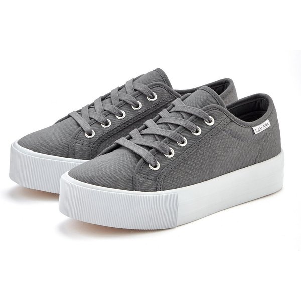 LASCANA Sneaker Schnürhalbschuh, Freizeitschuh aus Textil mit Plateausohle