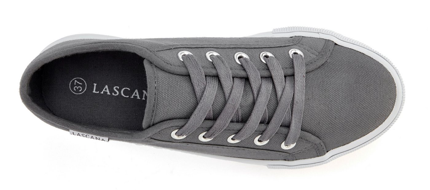 LASCANA Sneaker Schnürhalbschuh, Freizeitschuh aus Textil mit Plateausohle – Bild 3 von 5