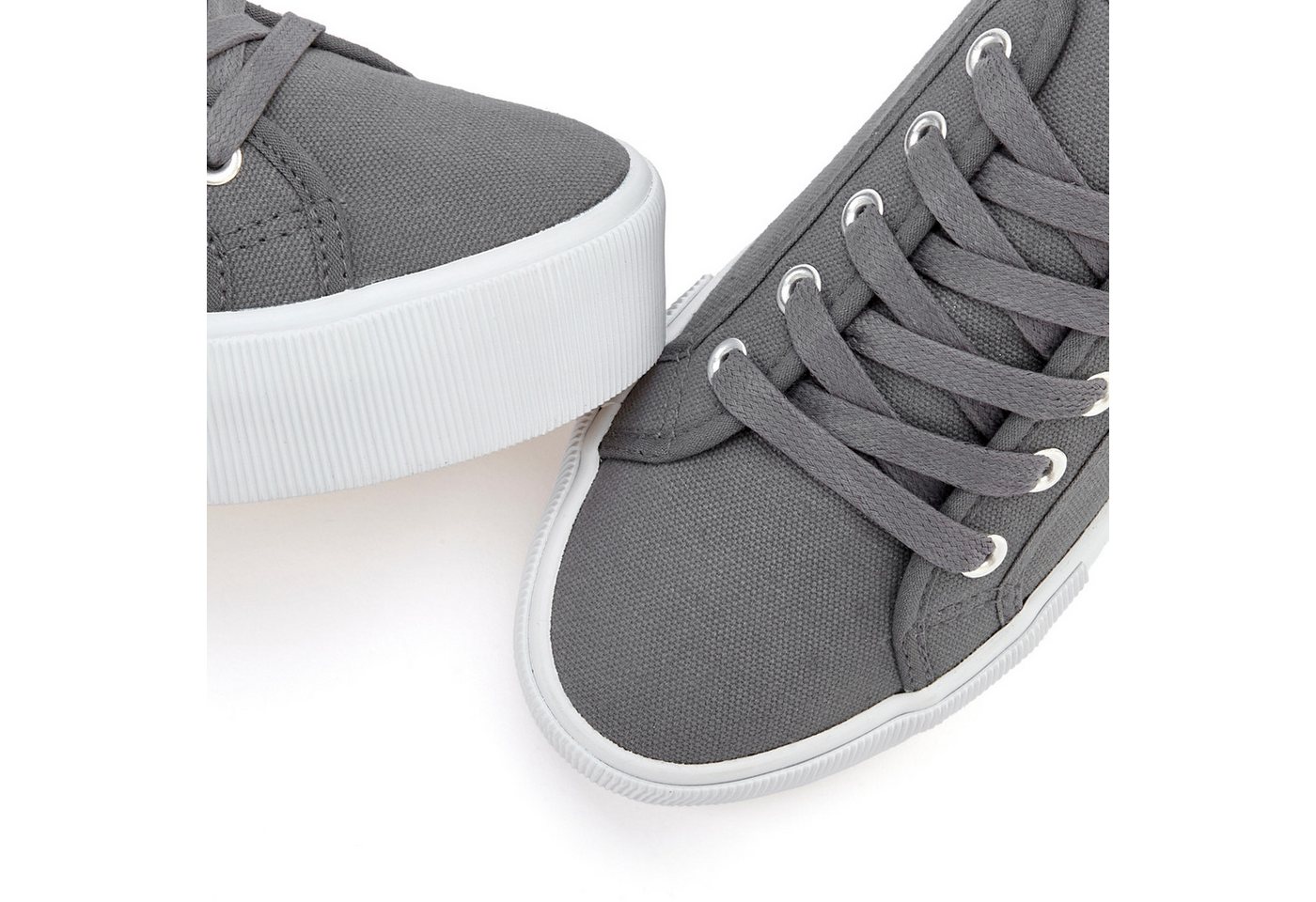 LASCANA Sneaker Schnürhalbschuh, Freizeitschuh aus Textil mit Plateausohle – Bild 4 von 5