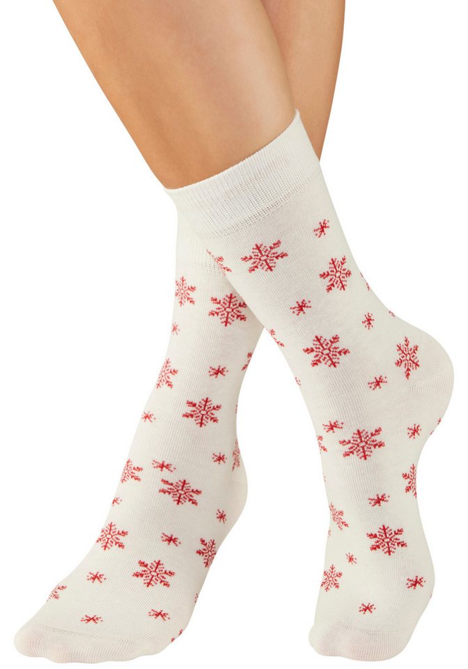 LASCANA Socken (Packung, 3-Paar) mit weihnachtlichem Dackelmotiv – Bild 3 von 5