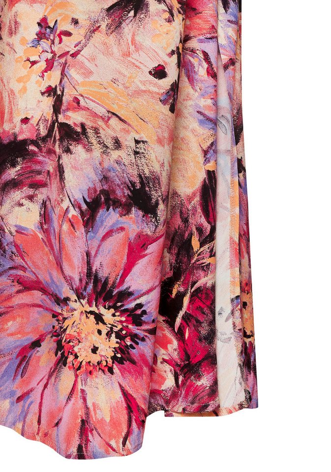 LASCANA Sommerrock mit elastischem Bund und Schlitz vorne seitlich, Blumendruck Leichter Webrock mit Blumenmuster, Strandrock, eleganter Rock – Bild 5 von 5