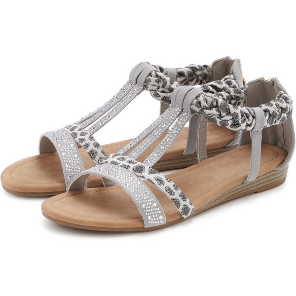 LASCANA Sommerschuh, Sandalette, offener Schuh, Sandale mit aufwendiger Verzierung VEGAN