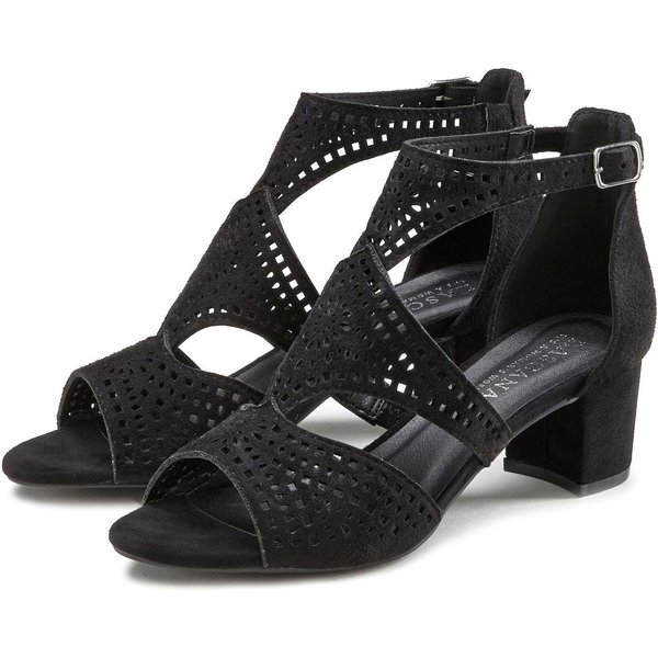 LASCANA Sommerschuh, offener Schuh, Sandalette, Sandale, Riemchensandalette mit Blockabsatz VEGAN