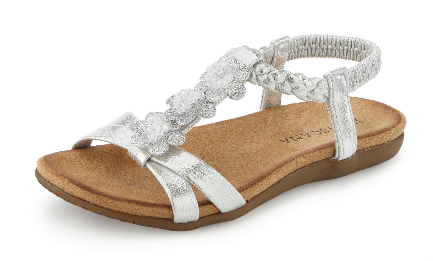 LASCANA Sommerschuh, Sandalette, offener Schuh, Sandale mit eleganten Schmucksteinchen und elastischem Riemchen – Bild 2 von 5