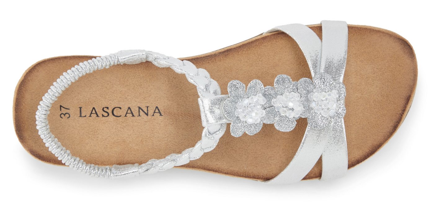 LASCANA Sommerschuh, Sandalette, offener Schuh, Sandale mit eleganten Schmucksteinchen und elastischem Riemchen – Bild 3 von 5