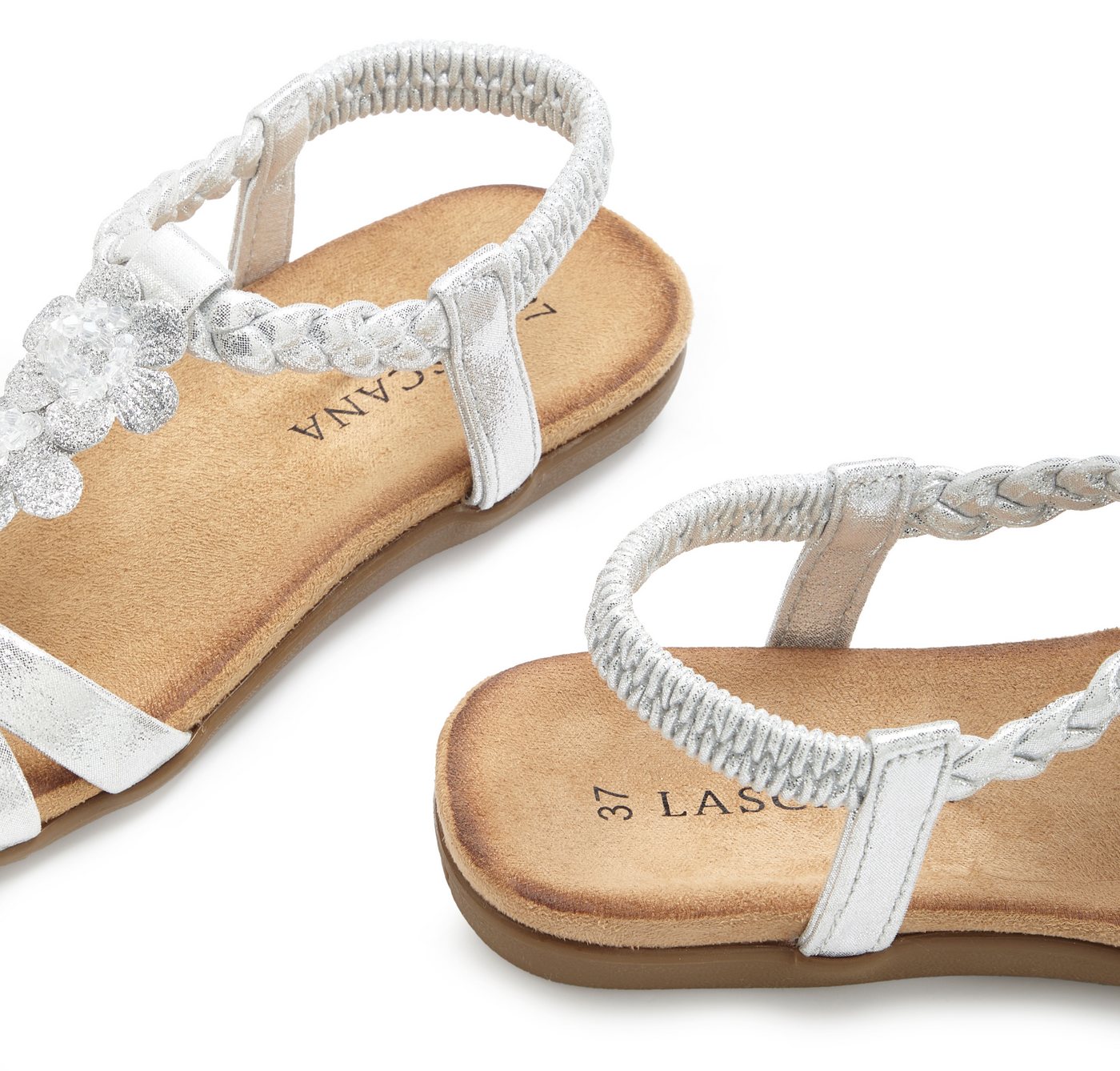 LASCANA Sommerschuh, Sandalette, offener Schuh, Sandale mit eleganten Schmucksteinchen und elastischem Riemchen – Bild 5 von 5