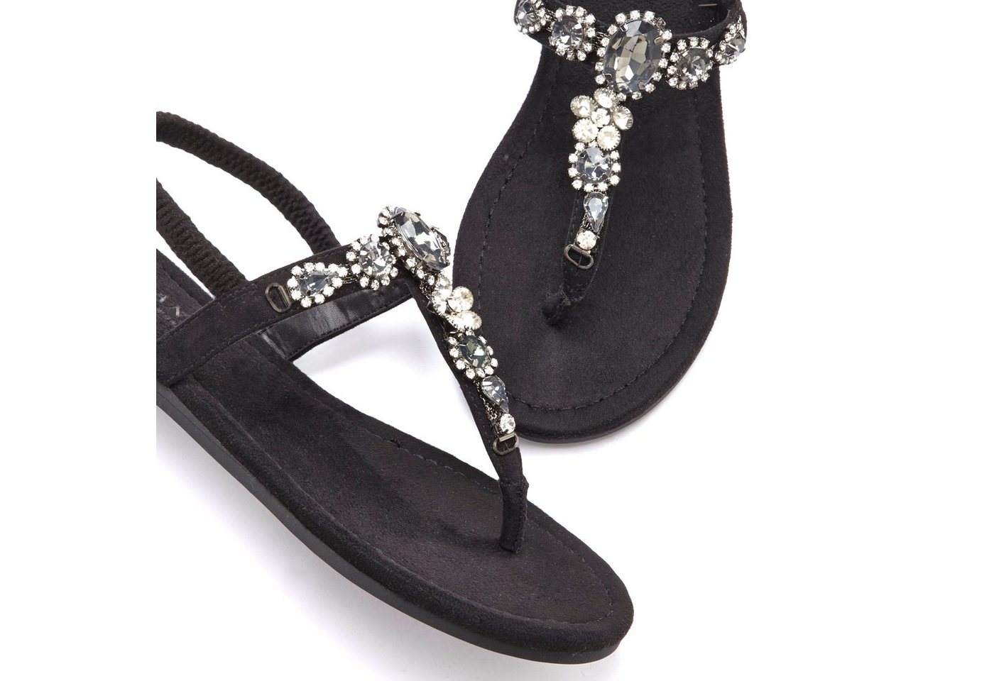 LASCANA Sommerschuh, offener Schuh, Zehentrenner Sandale, Pantolette mit Schmucksteinen VEGAN – Bild 5 von 5