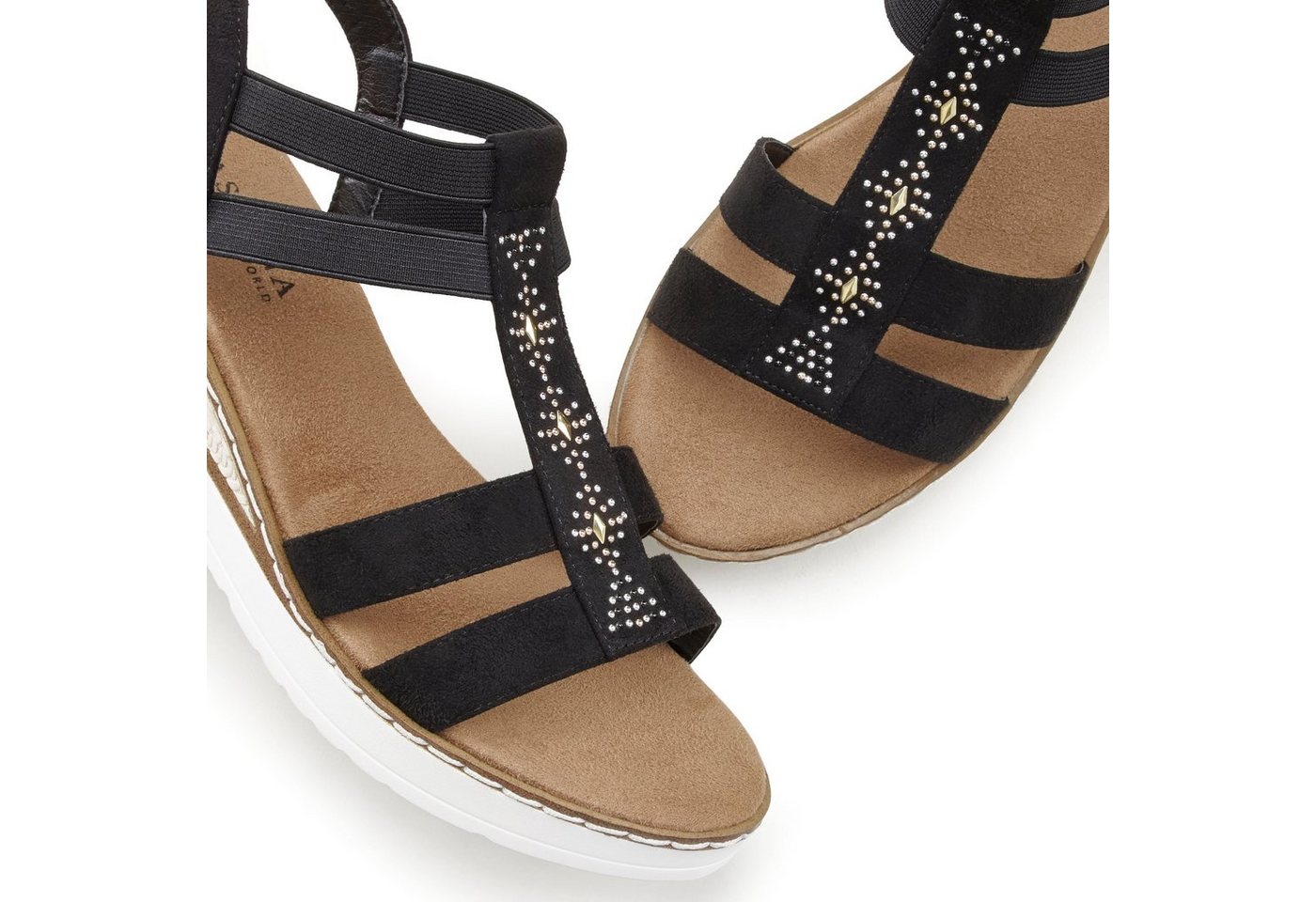 LASCANA Sommerschuh, offener Schuh, Sandale, Keilsandalette, Sandalette mit Keilabsatz und Schmucksteinen VEGAN – Bild 5 von 5