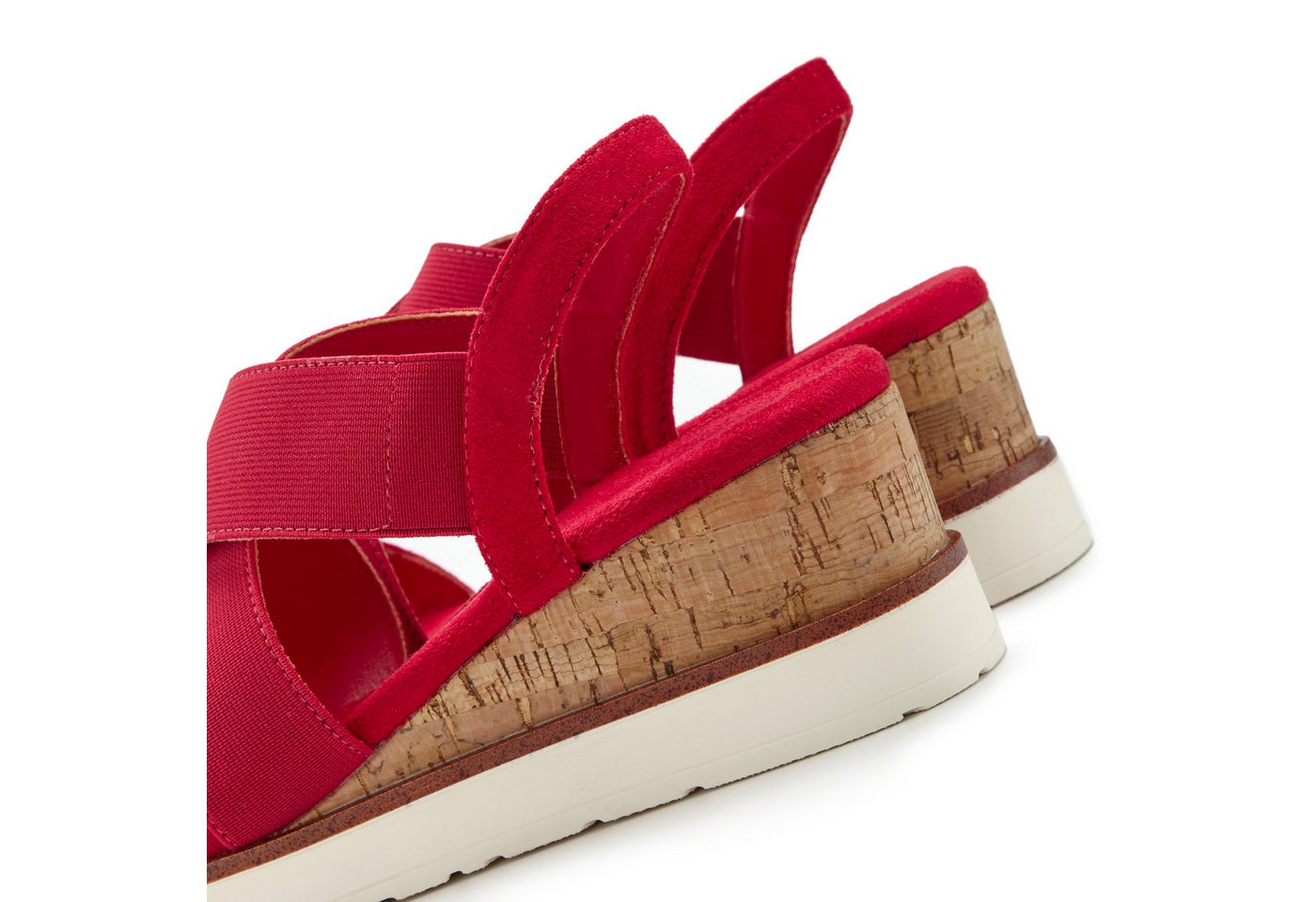 LASCANA Sommerschuh, offener Schuh, Sandale, Keilsandalette, Sandalette mit elastischen Riemchen VEGAN – Bild 5 von 5