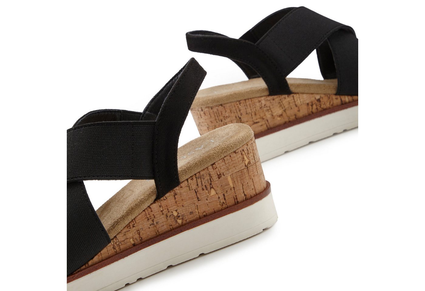 LASCANA Sommerschuh, offener Schuh, Sandale, Keilsandalette, Sandalette mit elastischen Riemchen VEGAN – Bild 5 von 5