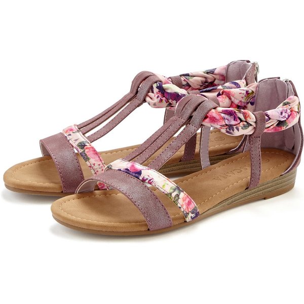 LASCANA Sommerschuh, Sandalette, offener Schuh, Sandale mit aufwendiger Verzierung VEGAN