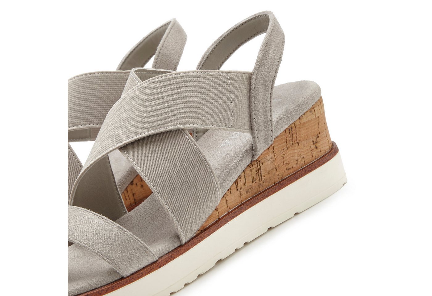 LASCANA Sommerschuh, offener Schuh, Sandale, Keilsandalette, Sandalette mit elastischen Riemchen VEGAN – Bild 5 von 5