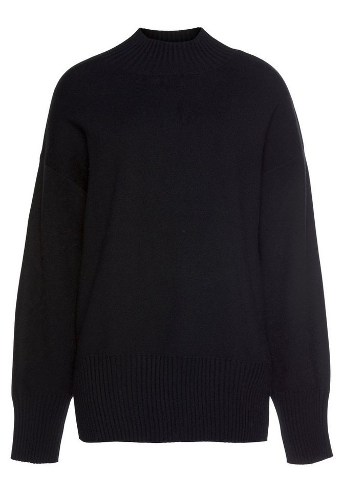 LASCANA Stehkragenpullover mit breiten Abschlüssen Longpullover, klassischer Strickpullover, figurumspielend, kuschelig – Bild 2 von 5