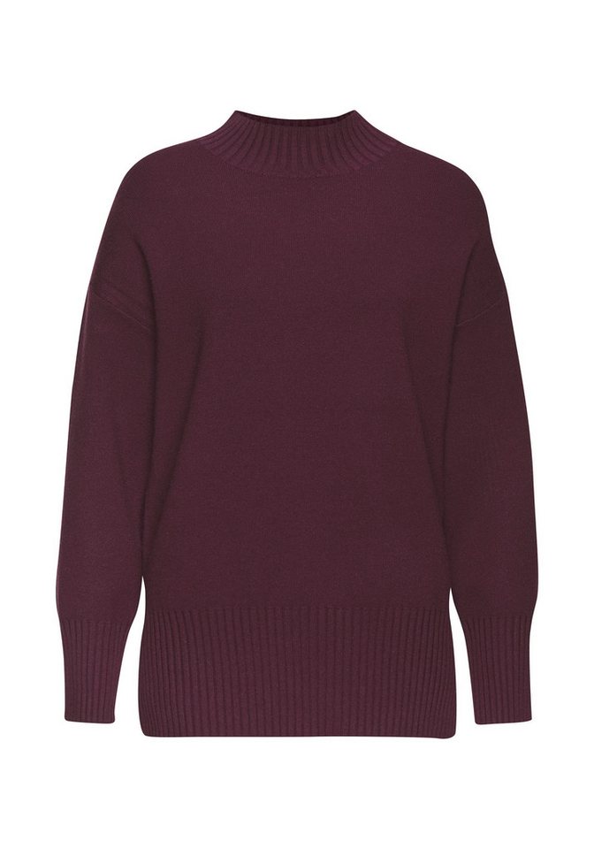 LASCANA Stehkragenpullover mit breiten Abschlüssen Longpullover, klassischer Strickpullover, figurumspielend, kuschelig – Bild 2 von 5