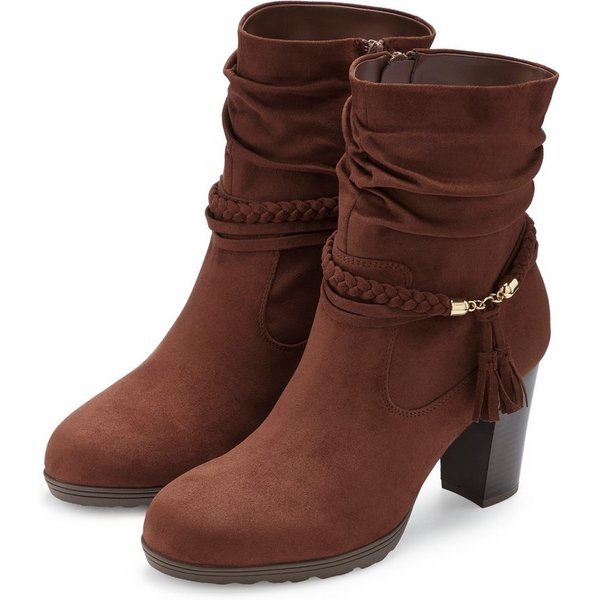 LASCANA Stiefel, Boots, Stiefelette mit Blockabsatz und Schmuckelement VEGAN
