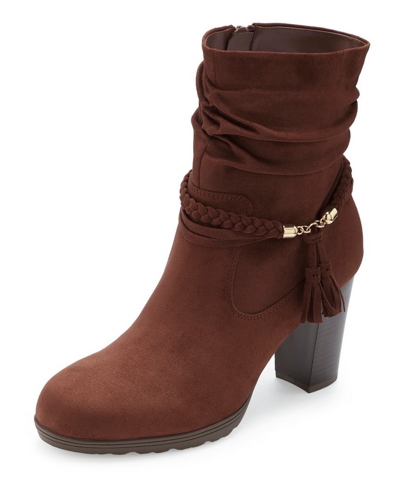 LASCANA Stiefel, Boots, Stiefelette mit Blockabsatz und Schmuckelement VEGAN – Bild 2 von 5