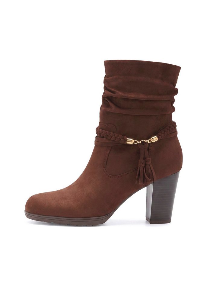LASCANA Stiefel, Boots, Stiefelette mit Blockabsatz und Schmuckelement VEGAN – Bild 3 von 5