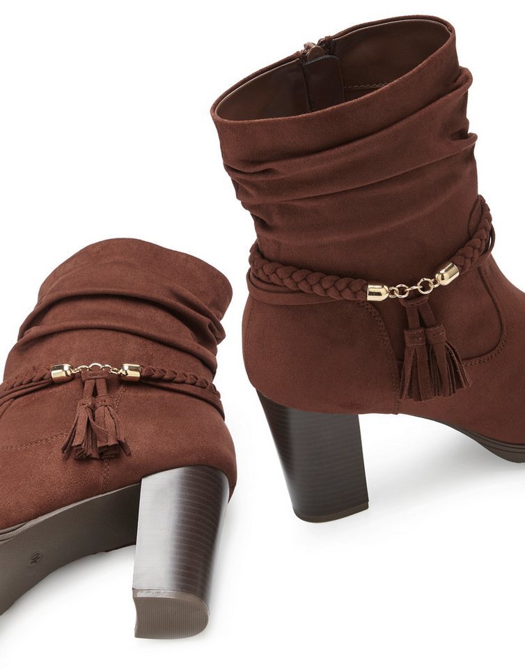 LASCANA Stiefel, Boots, Stiefelette mit Blockabsatz und Schmuckelement VEGAN – Bild 5 von 5