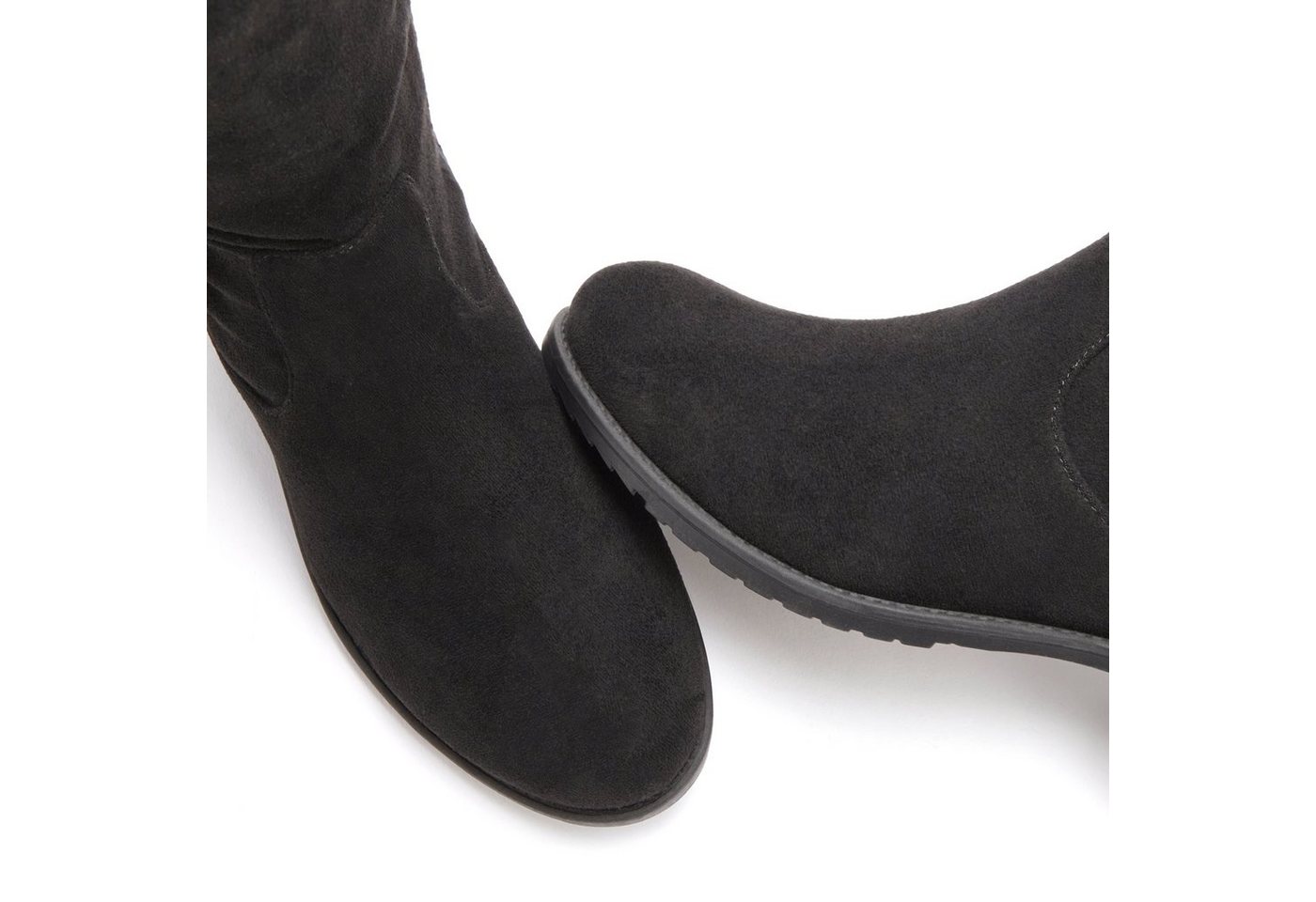 LASCANA Stiefel, Langschaftstiefel, Overkneestiefel mit elastischem Weitschaft und raffiniertem Flechtdetail – Bild 5 von 5