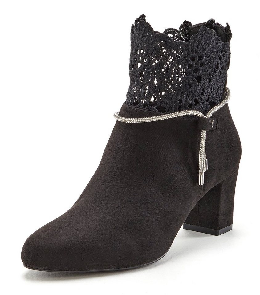 LASCANA Stiefel, Boots, Stiefelette mit elegantem Spitzenbesatz – Bild 3 von 5