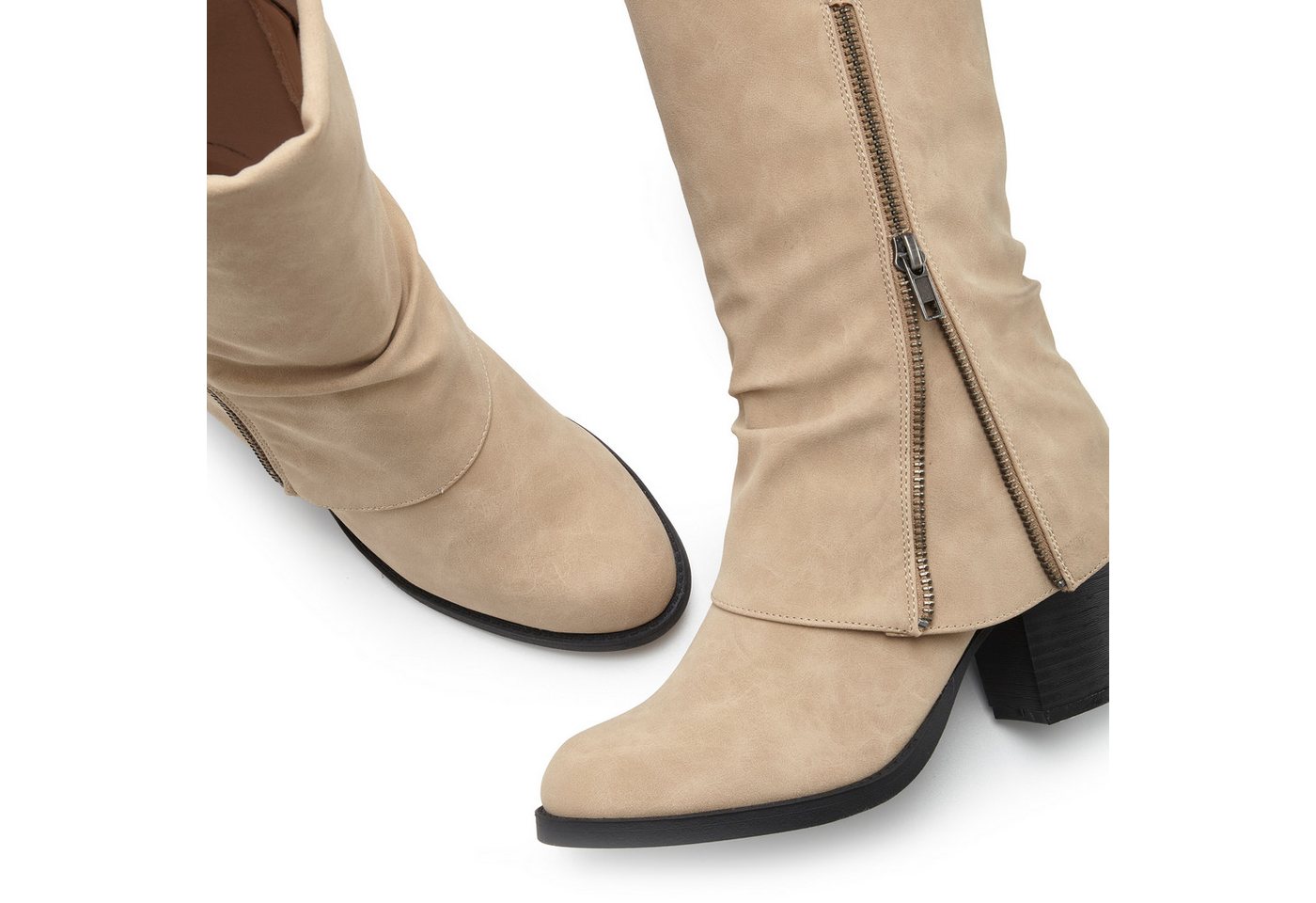 LASCANA Stiefelette, Boots, Cowboy-Stiefel, Stiefel NEU mit Blockabsatz und modischem Zierreißverschluss – Bild 5 von 5