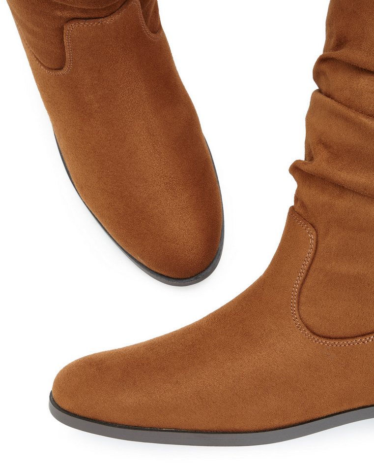 LASCANA Stiefelette, Slouchy Boots, Herbststiefelette, Stiefel NEU mit Gummi-Kordelzug, in zwei verschiedenen Längen tragbar VEGAN – Bild 5 von 5