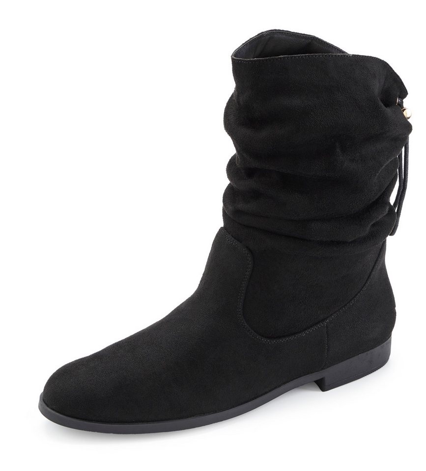 LASCANA Stiefelette, Slouchy Boots, Herbststiefelette, Stiefel NEU mit Gummi-Kordelzug, in zwei verschiedenen Längen tragbar VEGAN – Bild 3 von 5