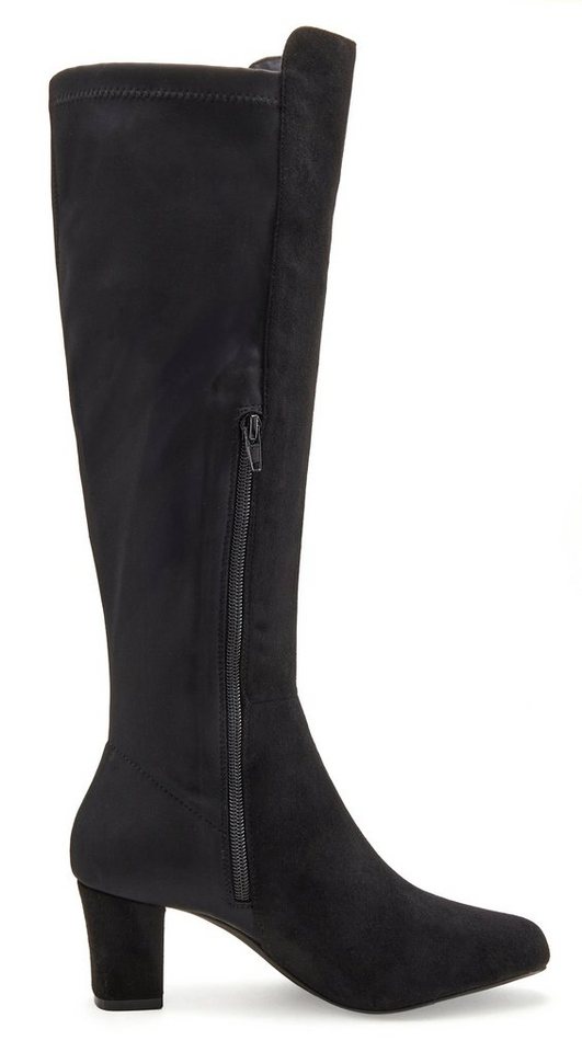 LASCANA Stiefelette, Langer Stiefel Stiefel mit Stretcheinsatz und Langschaft VEGAN – Bild 4 von 5