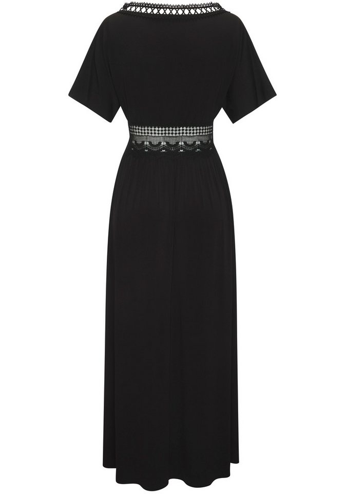 LASCANA Strandkleid mit Spitzeneinsätzen, aus bügelfreier Qualität Beachkleid, Cover-up, Boho-Kleid, Festival – Bild 4 von 5