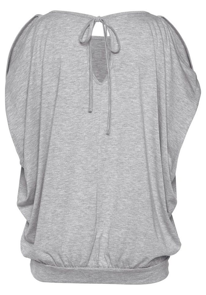 LASCANA Strandshirt mit Pailetten, Kurzarmshirt, Longshirt, schulterfrei – Bild 4 von 5