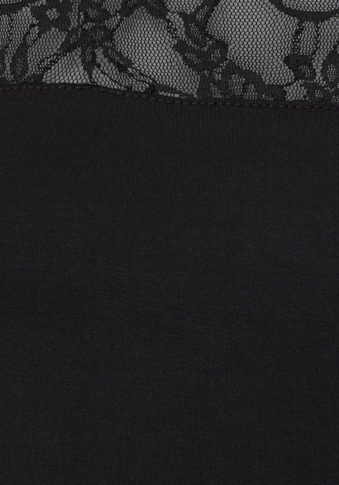 LASCANA Strandshirt mit Spitzeneinsatz, T-Shirt, Kurzarmshirt, feminin-modisch – Bild 5 von 5