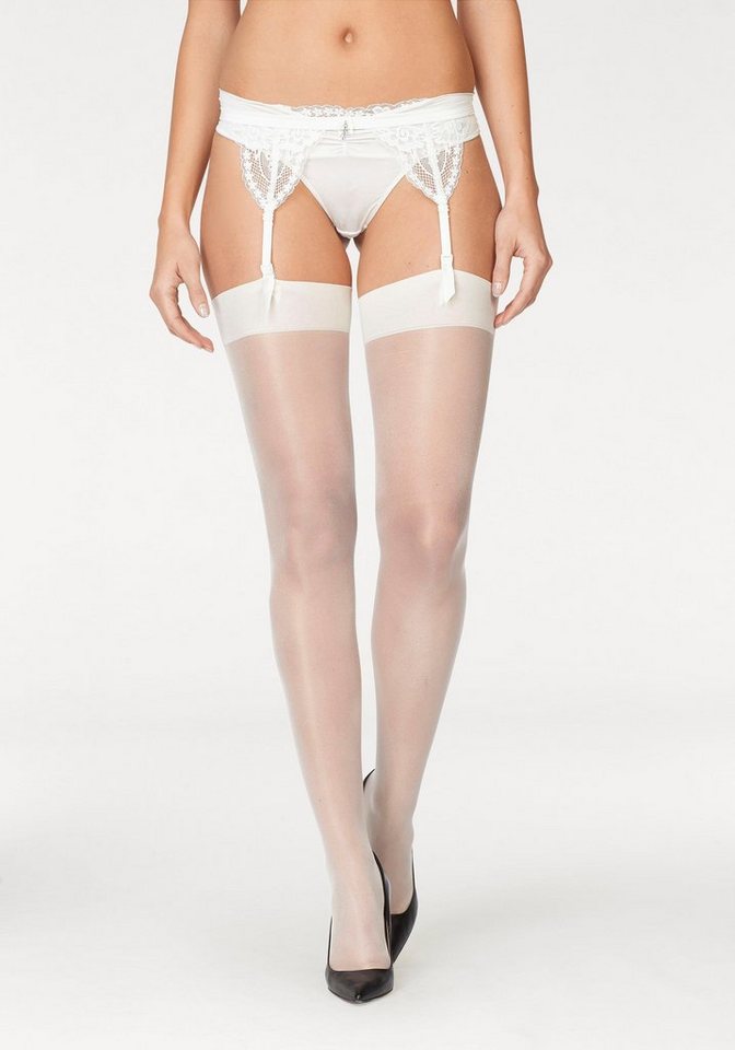 LASCANA Strapsstrümpfe Basic Damen schlichtes Band zum anstrapsen (Packung, 2-Paar, 20DEN) mit silikonfreien Strumpfrändern – Bild 2 von 5