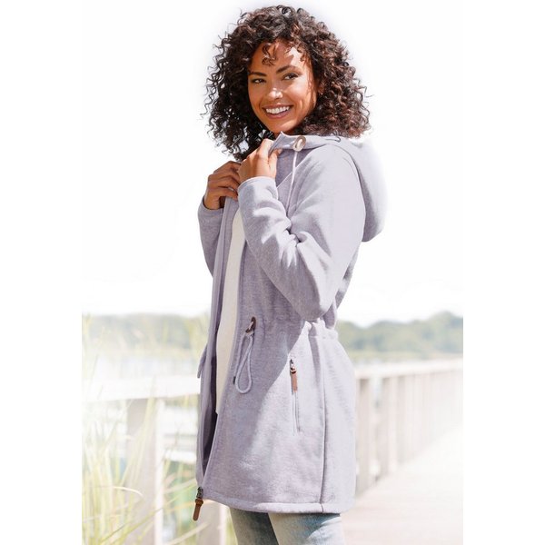 LASCANA Strickfleecejacke mit Kapuze