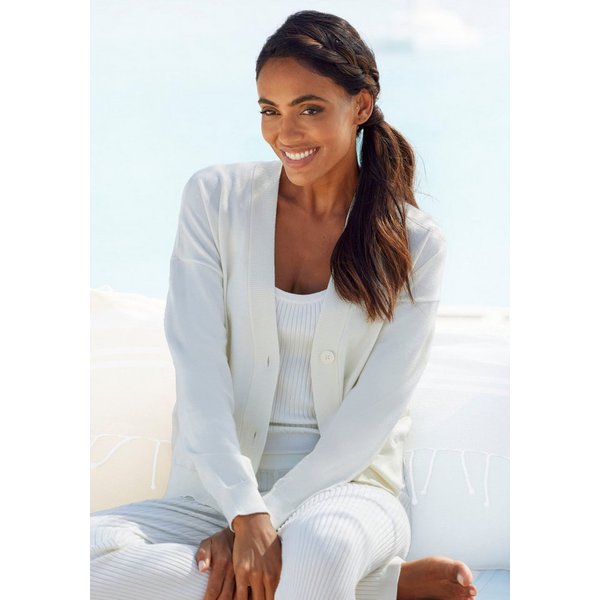 LASCANA Strickjacke in kurzer Form, Loungewear
