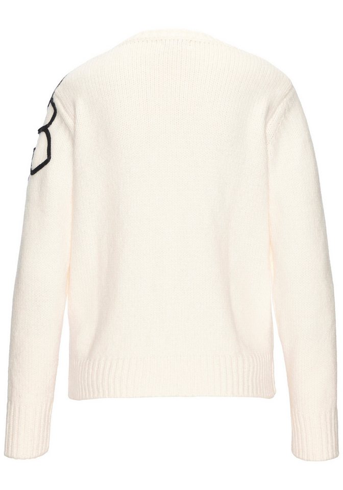 LASCANA Strickpullover mit Blumen-Applikation kuscheliger Rundhalspullover, warmer Winterpullover, modisch – Bild 4 von 5