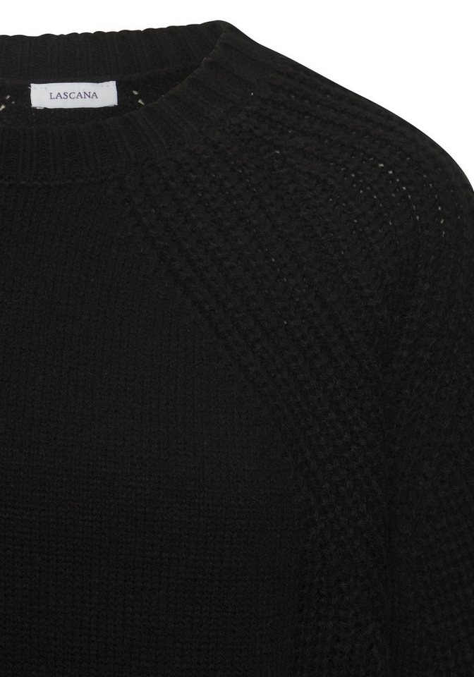 LASCANA Strickpullover mit Grobstrick-Details kuscheliger Damenpullover, warmer Rundhalspullover, bequem – Bild 4 von 5