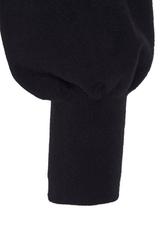 LASCANA Strickpullover mit kleinem Stehkragen Feinstrickpullover mit Balloonärmeln, Stehkragenpullover, Basic – Bild 5 von 5