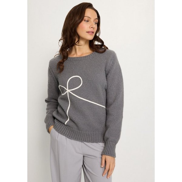 LASCANA Strickpullover mit Schleifen-Applikation vorne, casual