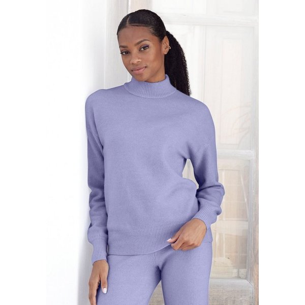 LASCANA Strickpullover mit Stehkragen und Rippbündchen, Loungewear