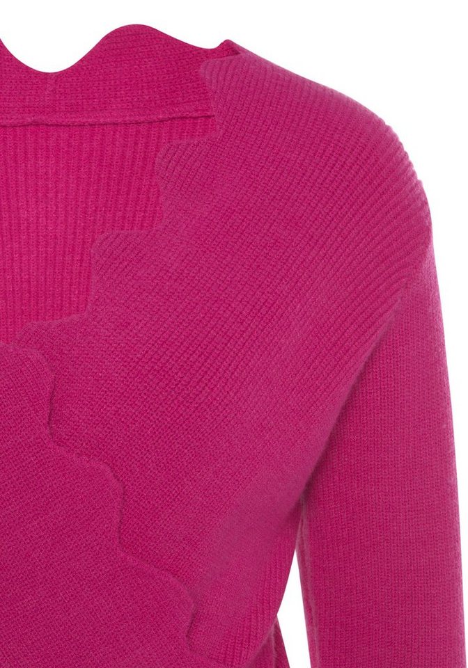 LASCANA Strickpullover mit Wellenkante und Wickeloptik modischer Damenpullover mit besonderem Ausschnitt, weicher Strick – Bild 5 von 5