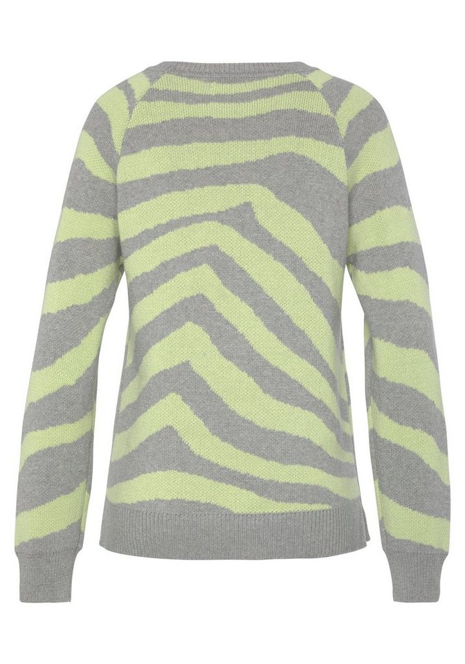 LASCANA Strickpullover mit Zebramuster Rundhalspullover in fester Strickqualität, warmer Pullover – Bild 4 von 5