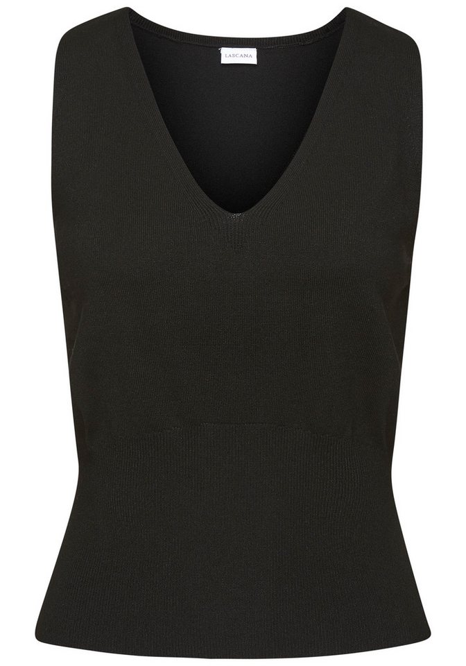 LASCANA Stricktop mit figurschmeichelndem Strickmuster gestricktes Top mit schmaler Passform, Feinstricktop, Basic – Bild 2 von 5