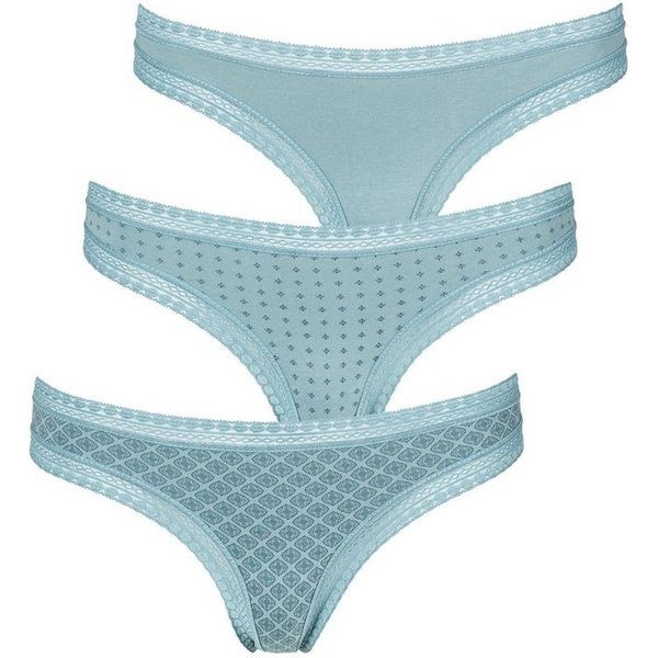 LASCANA String (3er-Pack) aus elastischer Baumwolle mit weicher Spitze