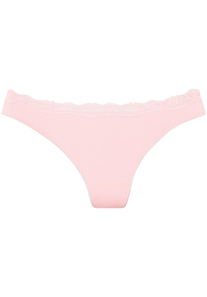 LASCANA String (3er-Pack) aus elastischer Baumwolle mit zarter Spitze – Bild 4 von 5