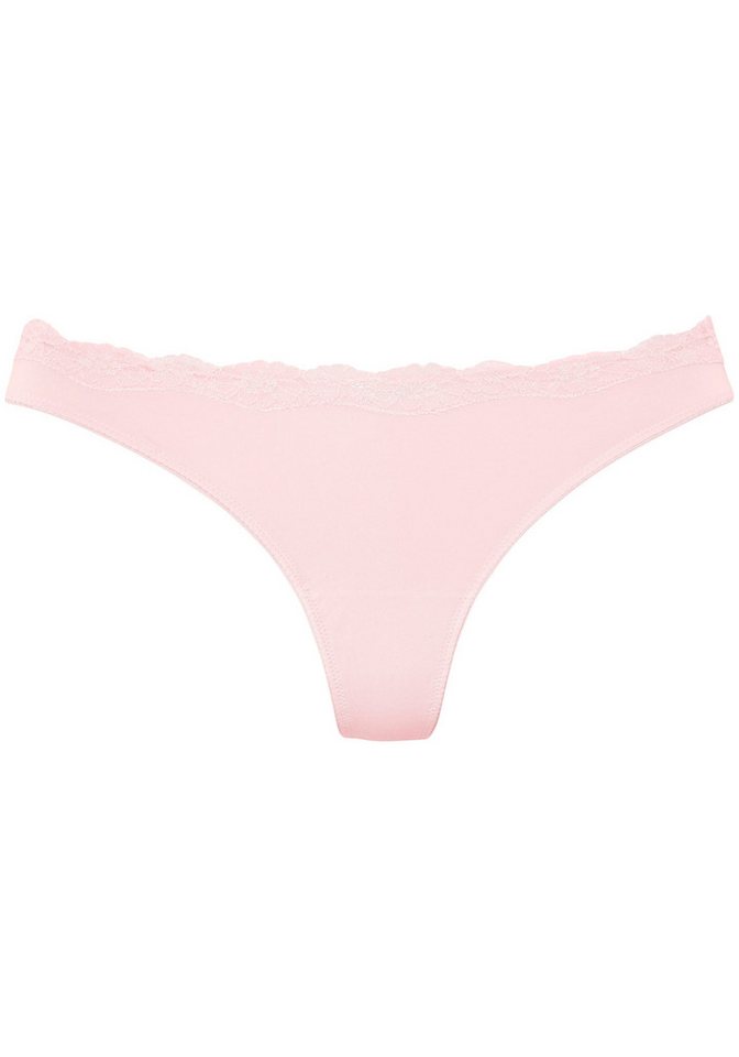 LASCANA String (3er-Pack) aus elastischer Baumwolle mit zarter Spitze – Bild 5 von 5